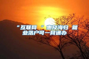 “互联网 ”惠及海归 就业落户可一网通办