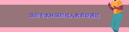 深圳专本科深圳成人教育好通过