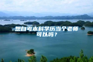 想自考本科学历当个老师可以吗？