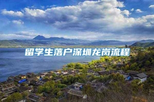 留学生落户深圳龙岗流程