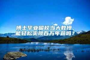 博士毕业留校当大教授，能轻松实现百万年薪吗？