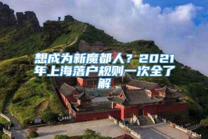 想成为新魔都人？2021年上海落户规则一次全了解