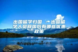 出国留学归国 - 出国留学人员回国后有哪些优惠政策