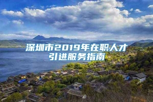 深圳市2019年在职人才引进服务指南