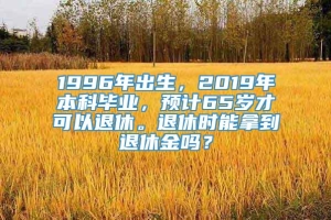 1996年出生，2019年本科毕业，预计65岁才可以退休。退休时能拿到退休金吗？