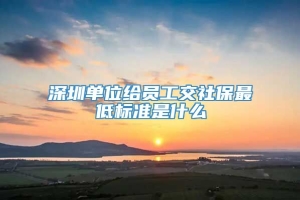 深圳单位给员工交社保最低标准是什么