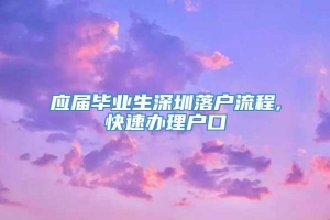 应届毕业生深圳落户流程,快速办理户口