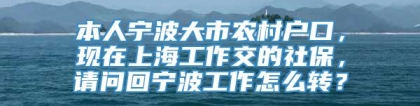 本人宁波大市农村户口，现在上海工作交的社保，请问回宁波工作怎么转？