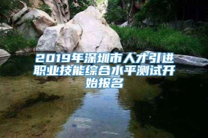 2019年深圳市人才引进职业技能综合水平测试开始报名