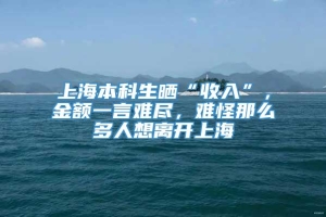 上海本科生晒“收入”，金额一言难尽，难怪那么多人想离开上海