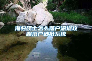 海归硕士怎么落户深圳攻略落户秒批系统