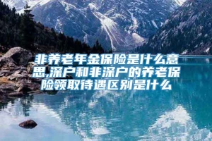 非养老年金保险是什么意思,深户和非深户的养老保险领取待遇区别是什么