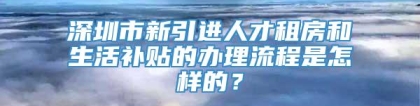 深圳市新引进人才租房和生活补贴的办理流程是怎样的？