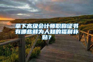 拿下高级会计师职称证书有哪些鲜为人知的福利补贴？