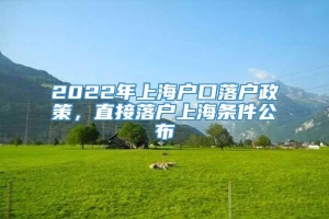 2022年上海户口落户政策，直接落户上海条件公布