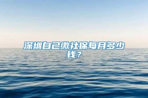 深圳自己缴社保每月多少钱？