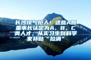 长沙壕气抢人！这些A股董事长认定为A、B、C类人才，从实习生到科学家补贴“拉满”