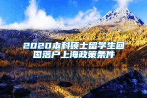 2020本科硕士留学生回国落户上海政策条件