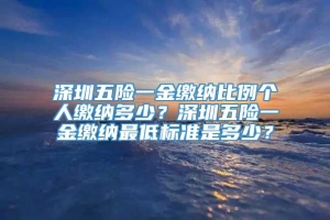 深圳五险一金缴纳比例个人缴纳多少？深圳五险一金缴纳最低标准是多少？