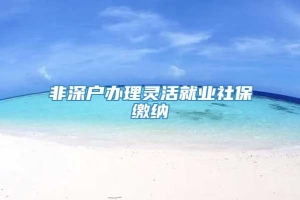 非深户办理灵活就业社保缴纳