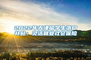 2022年天津留学生落户补贴：灵活就业社会保险