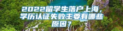 2022留学生落户上海，学历认证失败主要有哪些原因？