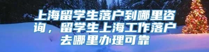 上海留学生落户到哪里咨询，留学生上海工作落户去哪里办理可靠