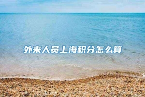 外来人员上海积分怎么算