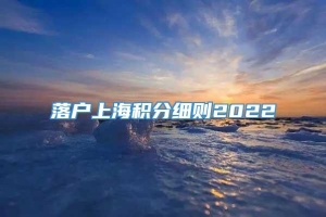 落户上海积分细则2022