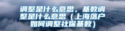 调整是什么意思，基数调整是什么意思（上海落户如何调整社保基数）