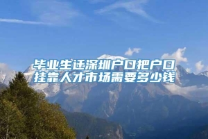 毕业生迁深圳户口把户口挂靠人才市场需要多少钱