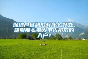 深圳户口到底有什么好处，吸引那么多人争先抢后的入户？