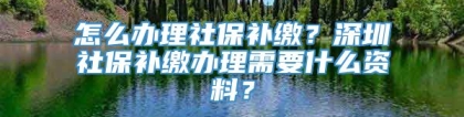 怎么办理社保补缴？深圳社保补缴办理需要什么资料？