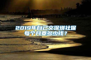 2019年自己交深圳社保每个月要多少钱？