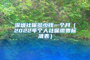 深圳社保多少钱一个月（2022年个人社保缴费标准表）