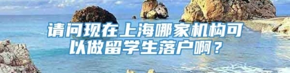 请问现在上海哪家机构可以做留学生落户啊？