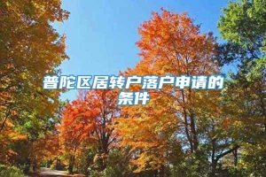 普陀区居转户落户申请的条件