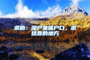 求助：深户集体户口，求挂靠的地方