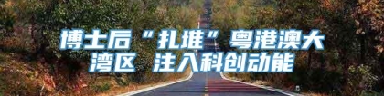 博士后“扎堆”粤港澳大湾区 注入科创动能