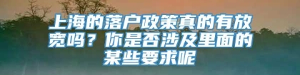 上海的落户政策真的有放宽吗？你是否涉及里面的某些要求呢