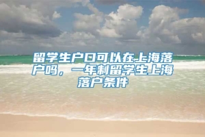 留学生户口可以在上海落户吗，一年制留学生上海落户条件