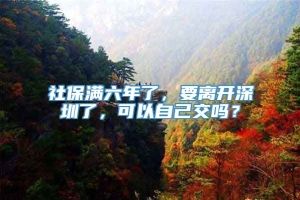 社保满六年了，要离开深圳了，可以自己交吗？