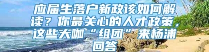 应届生落户新政该如何解读？你最关心的人才政策，这些大咖“组团”来杨浦回答