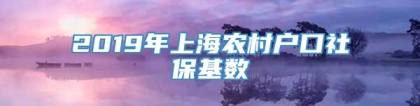 2019年上海农村户口社保基数