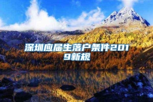 深圳应届生落户条件2019新规