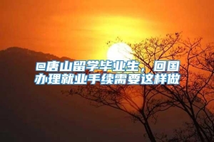 @唐山留学毕业生，回国办理就业手续需要这样做