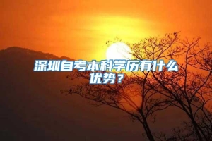 深圳自考本科学历有什么优势？