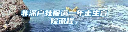 非深户社保满一年走生育险流程。