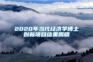 2020年当代经济学博士创新项目结果揭晓