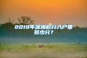 2019年深圳积分入户要多少分？